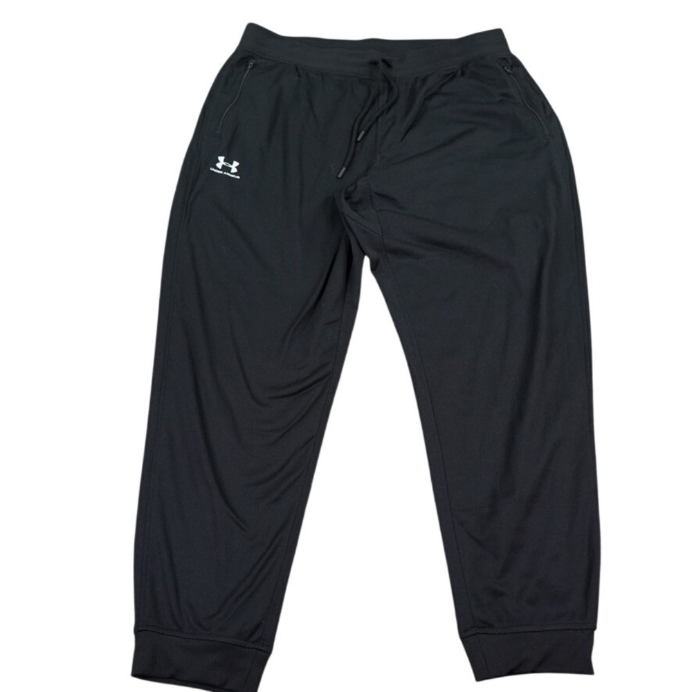 Under Armour Sportstyle Joggers Mens 2XL Black Pique Joggers Loose Fit Logo